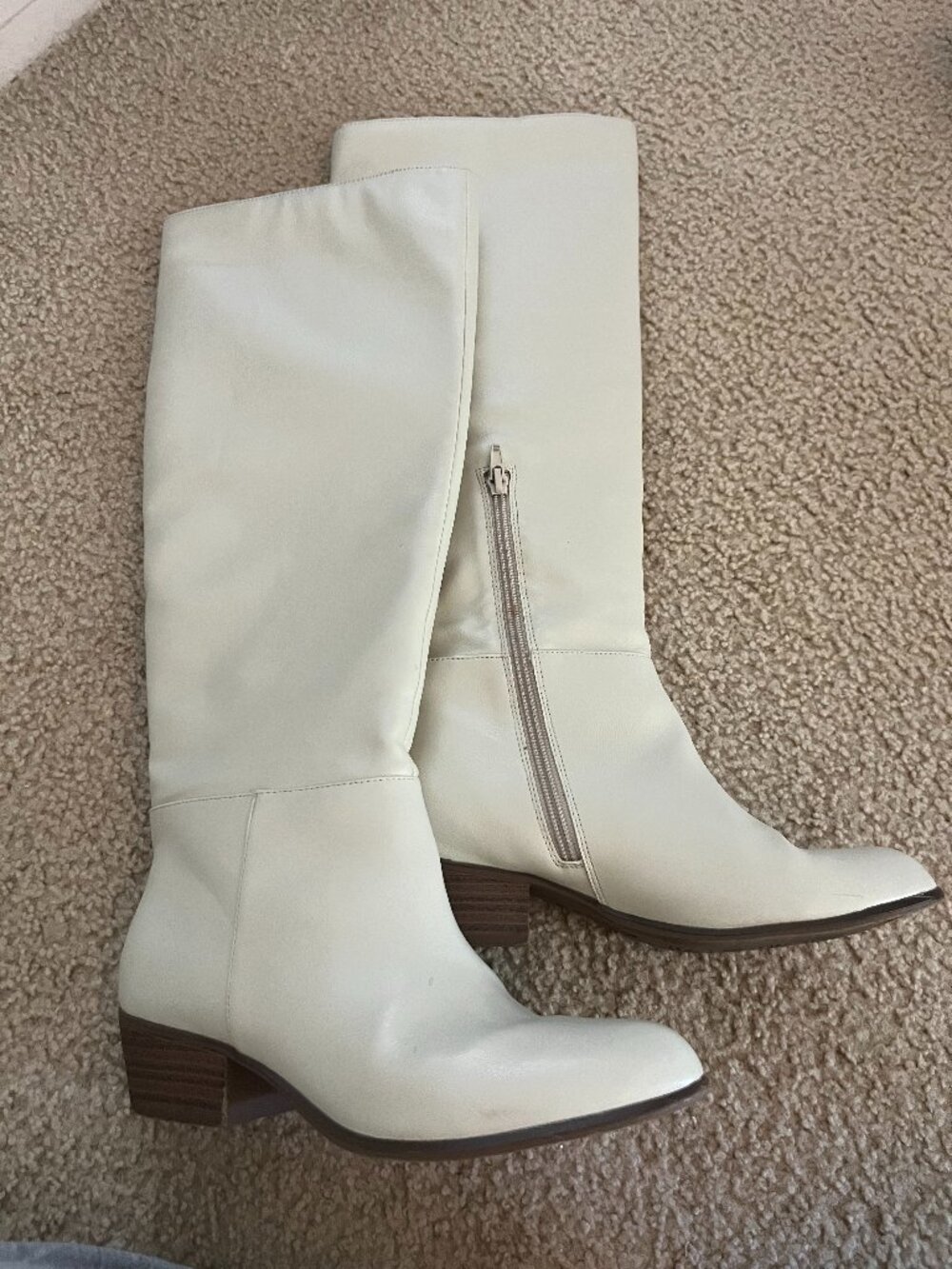White Tall Boots Size 6.5